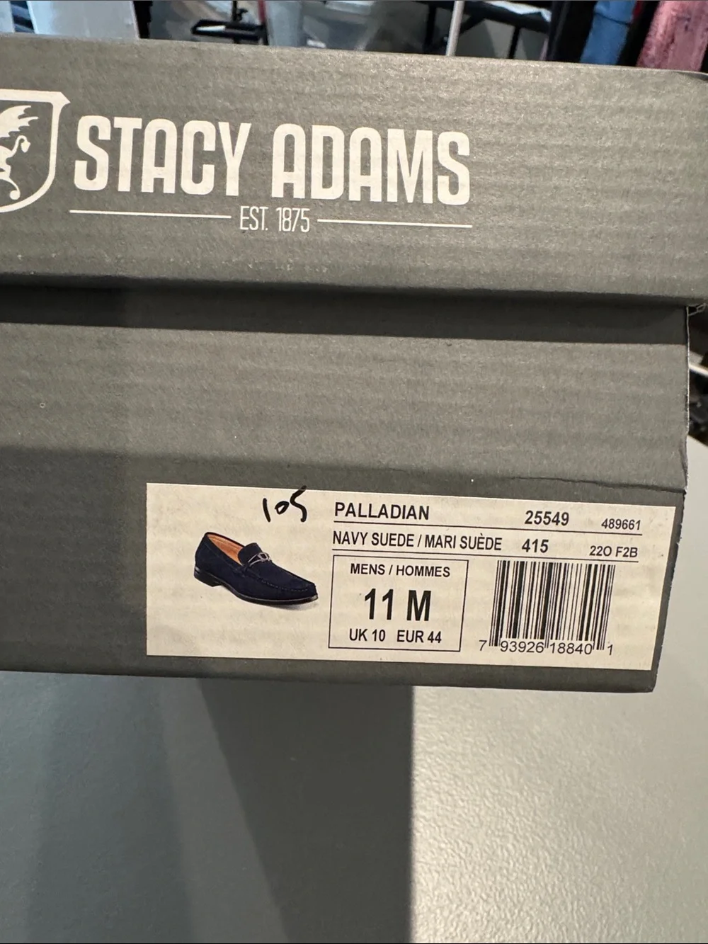 Stacy Adams Navy Suede Bit Slip-On Loafers